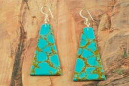 Santo Domingo Indian Genuine Turquoise Earrings